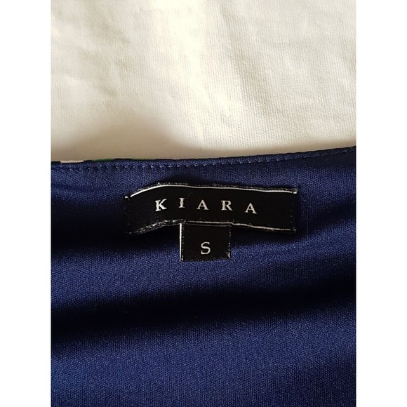 Kiara Womens Dress Size Small Short Sleeve Green Geometric Knot Mini Stretch - Picture 9 of 12